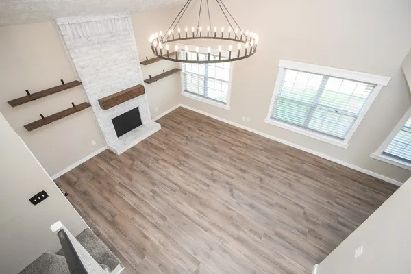 a view of a kitchen from the roof deck
