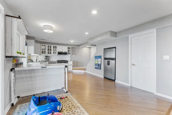 a bed room with furniture and a fireplace