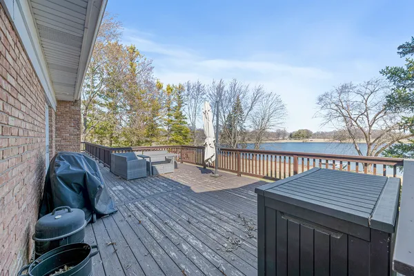 a view of empty space with trees in the background