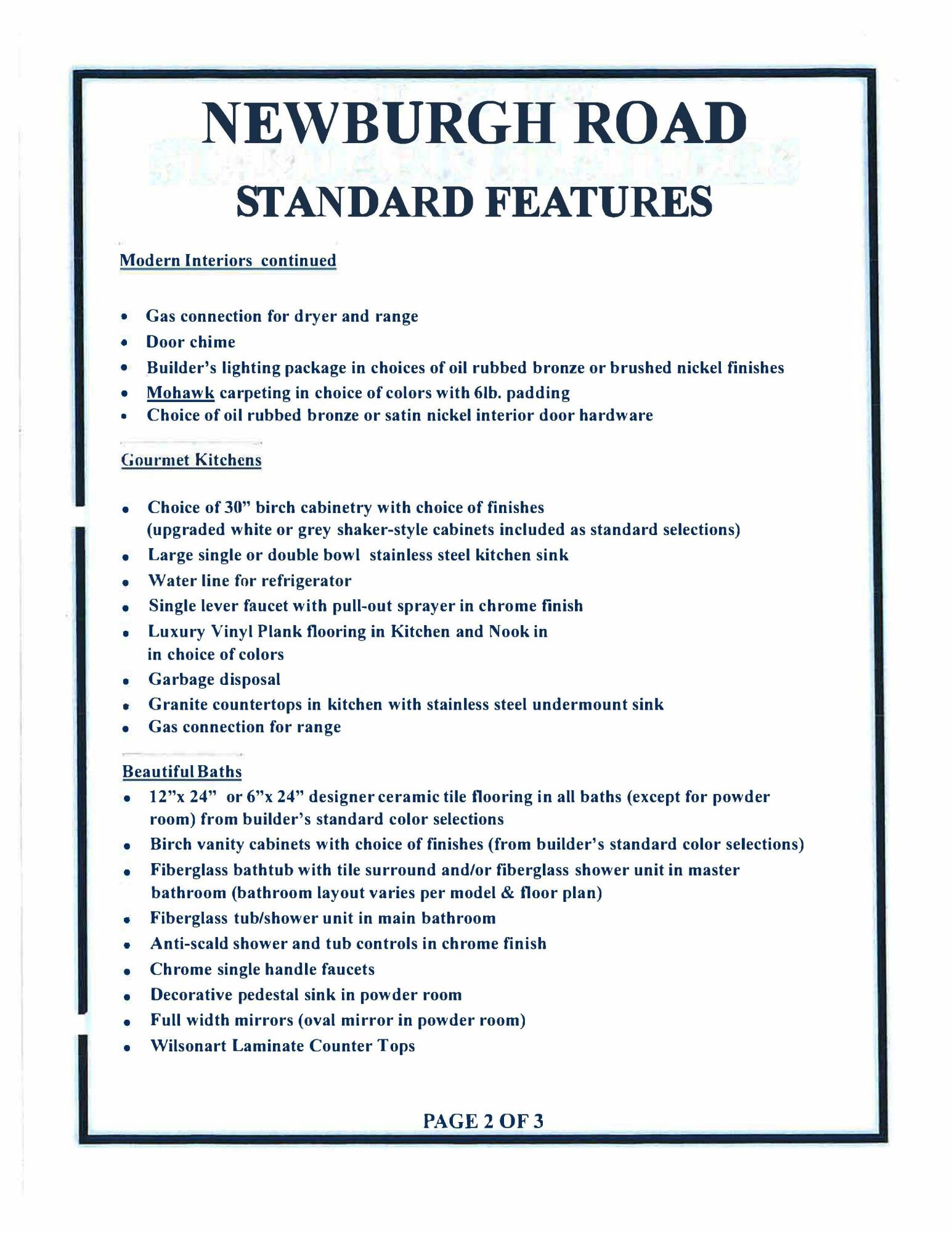 19360 Newburgh Road Livonia, MI 48152 - Photo 4 of 6 Newburgh Road Standard Features Page 1_P