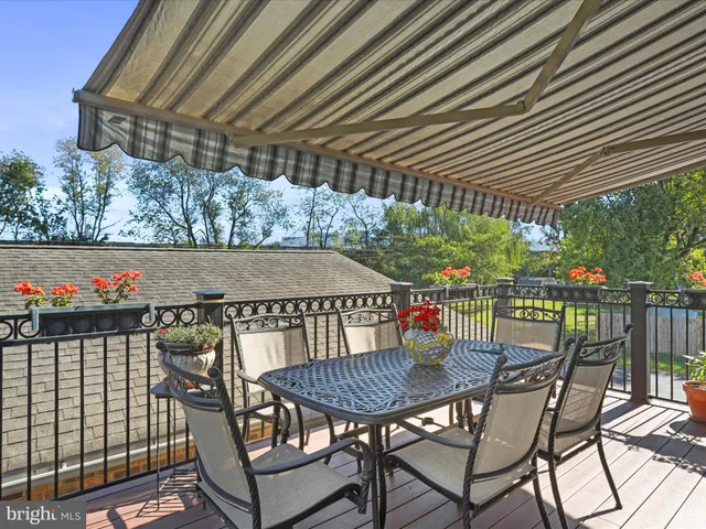a view of a chairs and table in patio