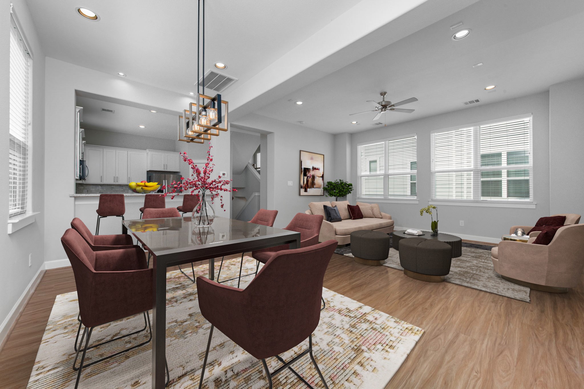 623 Link Road Houston, TX 77009 - Photo 5 of 22 a living room with furniture and a chandelier