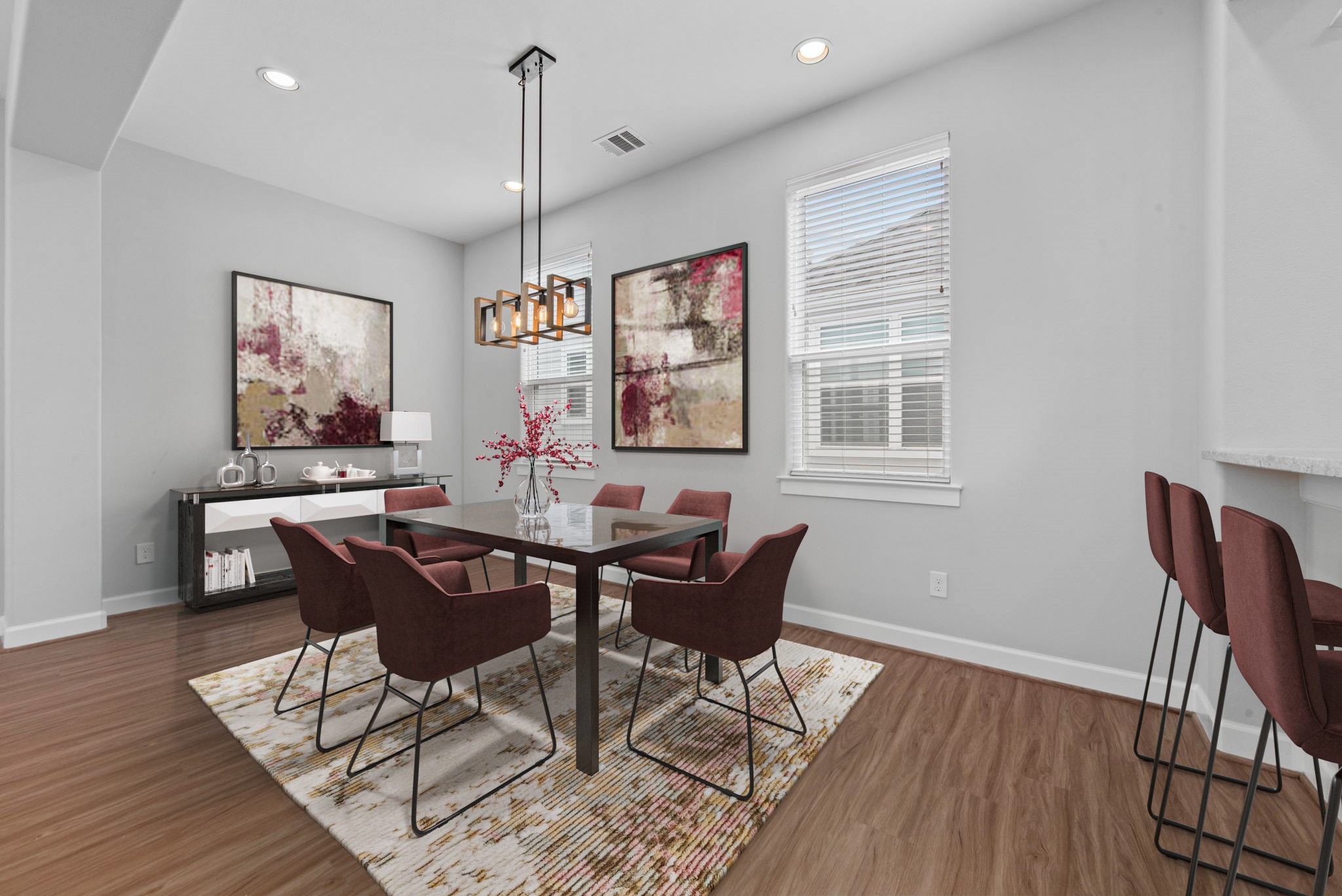 623 Link Road Houston, TX 77009 - Photo 6 of 22 a view of a dining room with furniture window and wooden floor