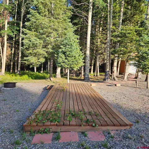 a view of outdoor space with garden