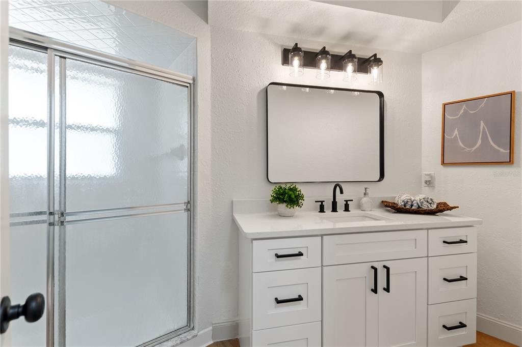 419 Silas Court Spring Hill, FL 34609 - Photo 38 of 56 a bathroom with a sink and a mirror