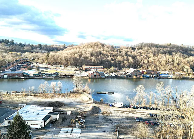 an aerial view of a houses