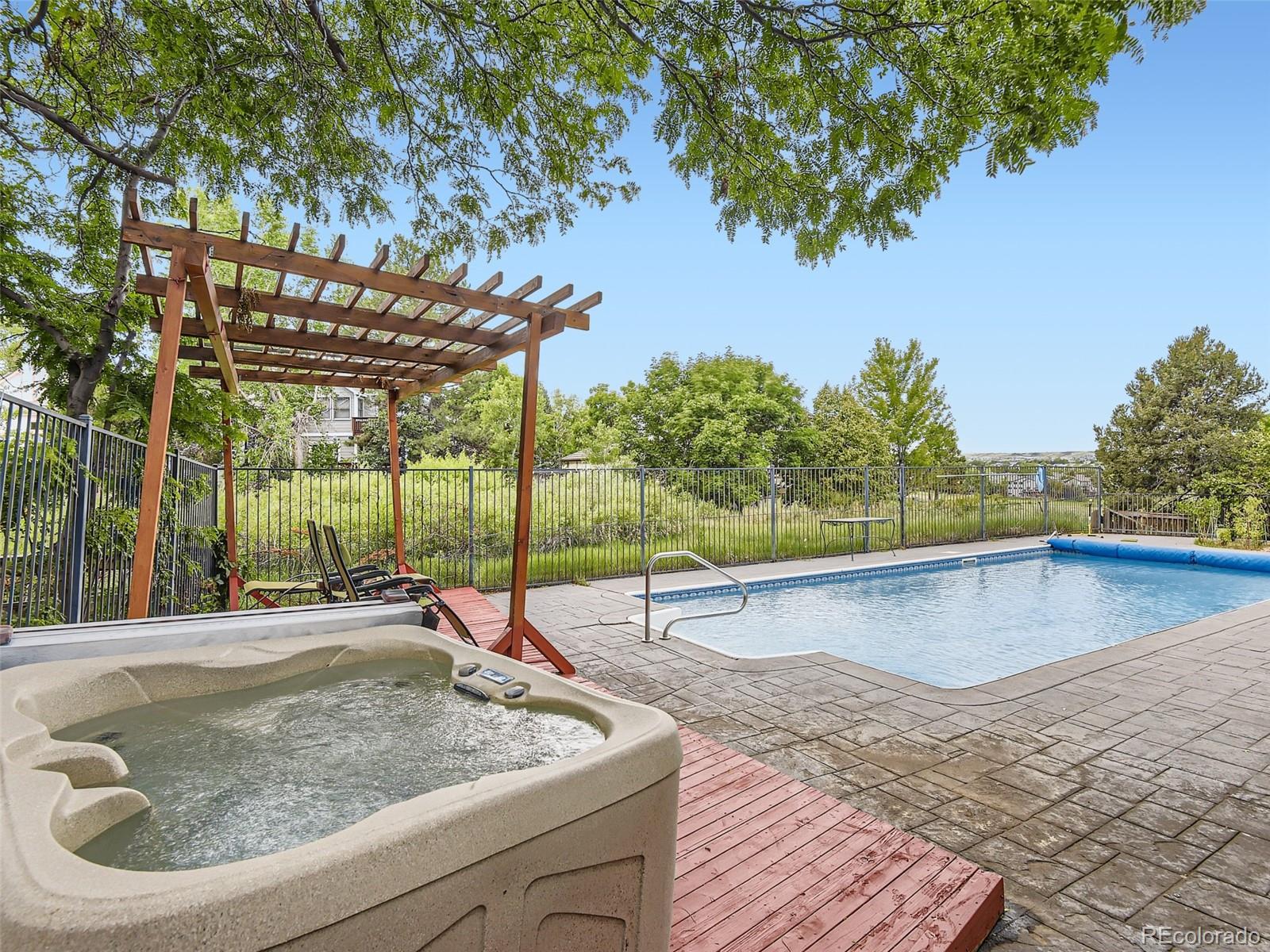 6722 Eagle Place Highlands Ranch, CO 80130 - Photo 19 of 34 a view of a backyard with swimming pool