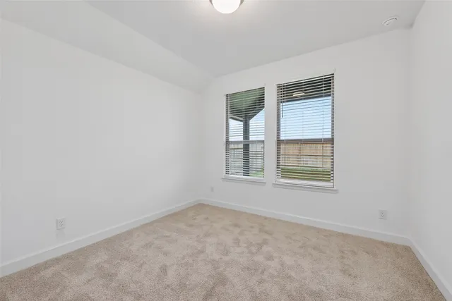 an empty room with closet