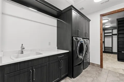 white cabinets and outdoor space