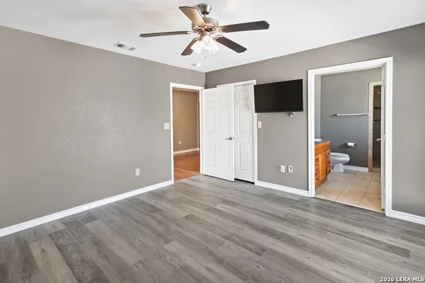 a view of a livingroom with a flat screen tv
