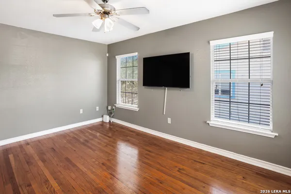 wooden floor and window in a room