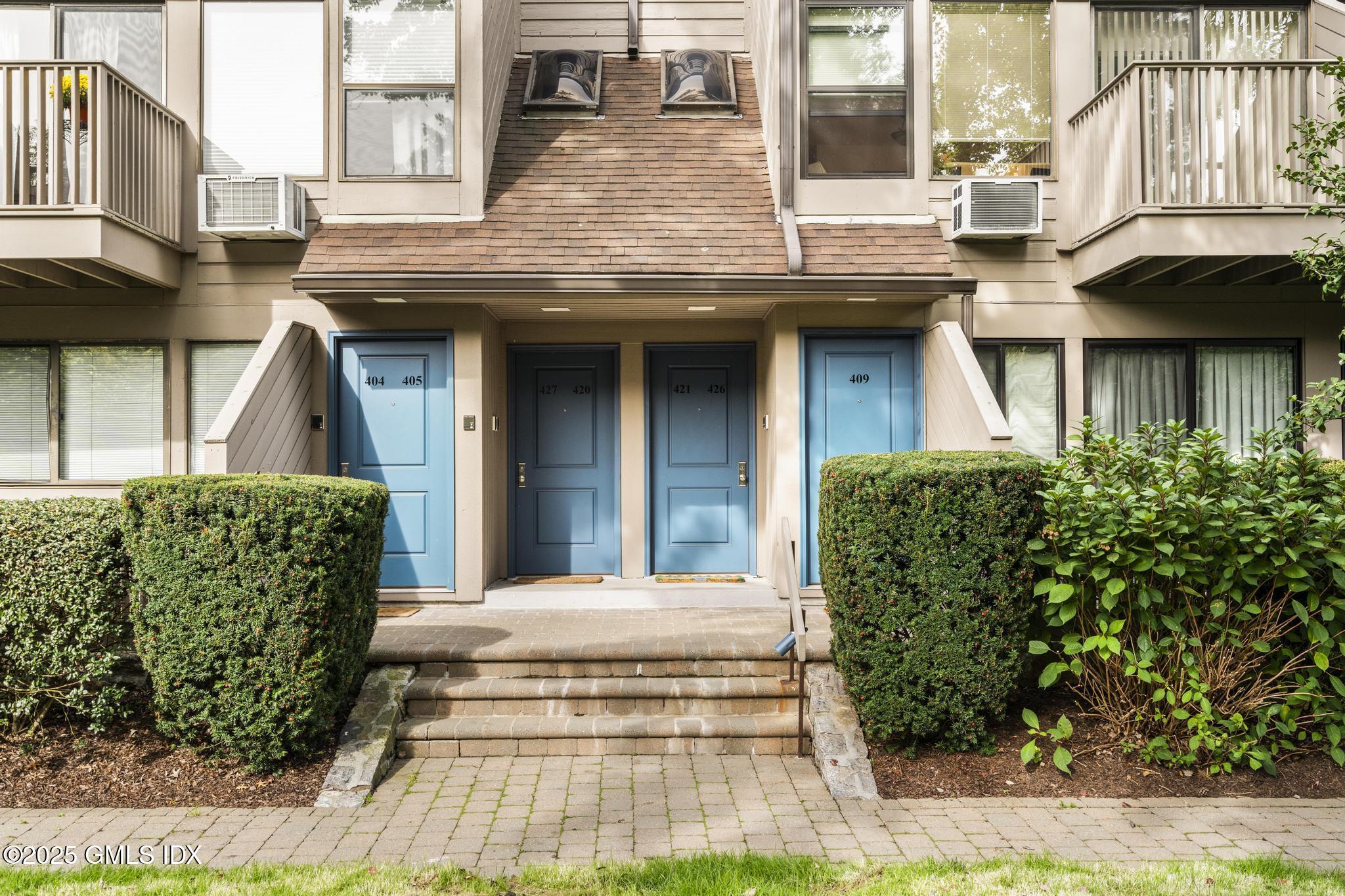 a view of a building with a window