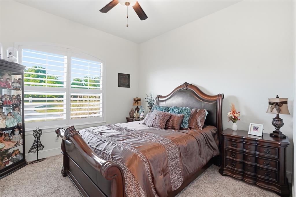 103 Apollo Trail Aurora, TX 76078 - Photo 6 of 40 Bedroom featuring ceiling fan and light colored carpet