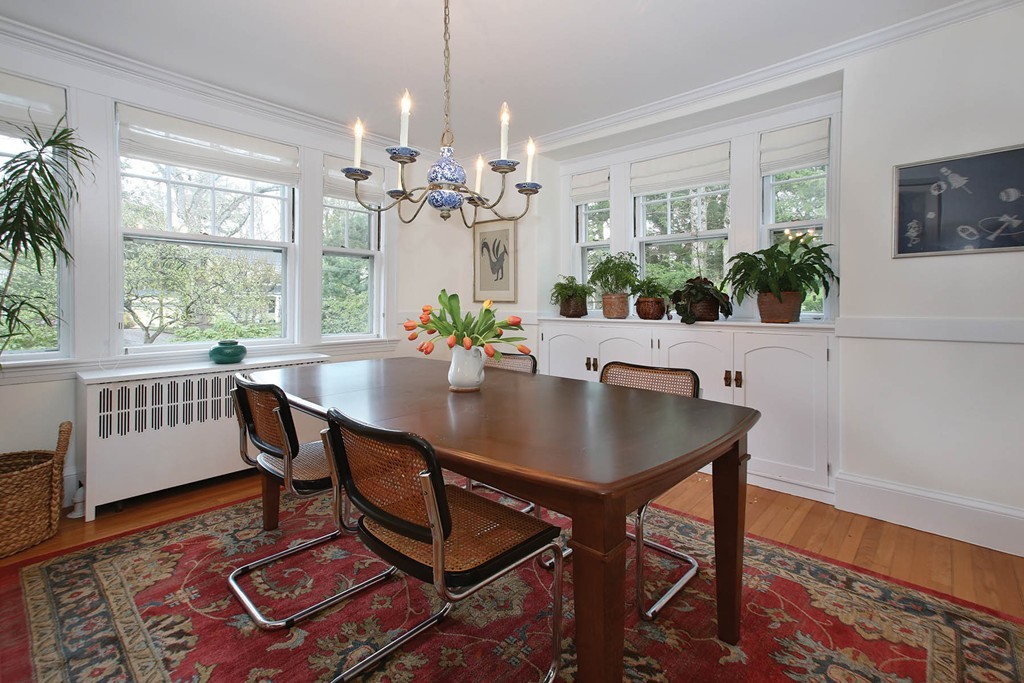 165 Collins Road Newton, MA 02468 - Photo 3 of 11 a view of a dining room with furniture window and wooden floor