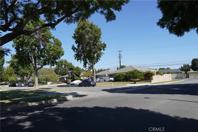a view of a street with houses