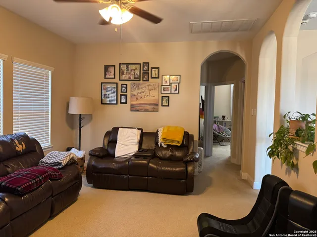 a living room with furniture