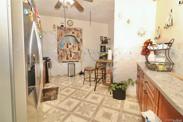a view of a living room and dining room