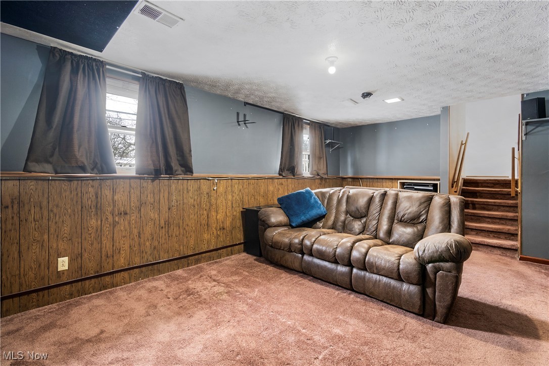 4875 New Road Youngstown, OH 44515 - Photo 11 of 25 Carpeted cinema room featuring wood walls
