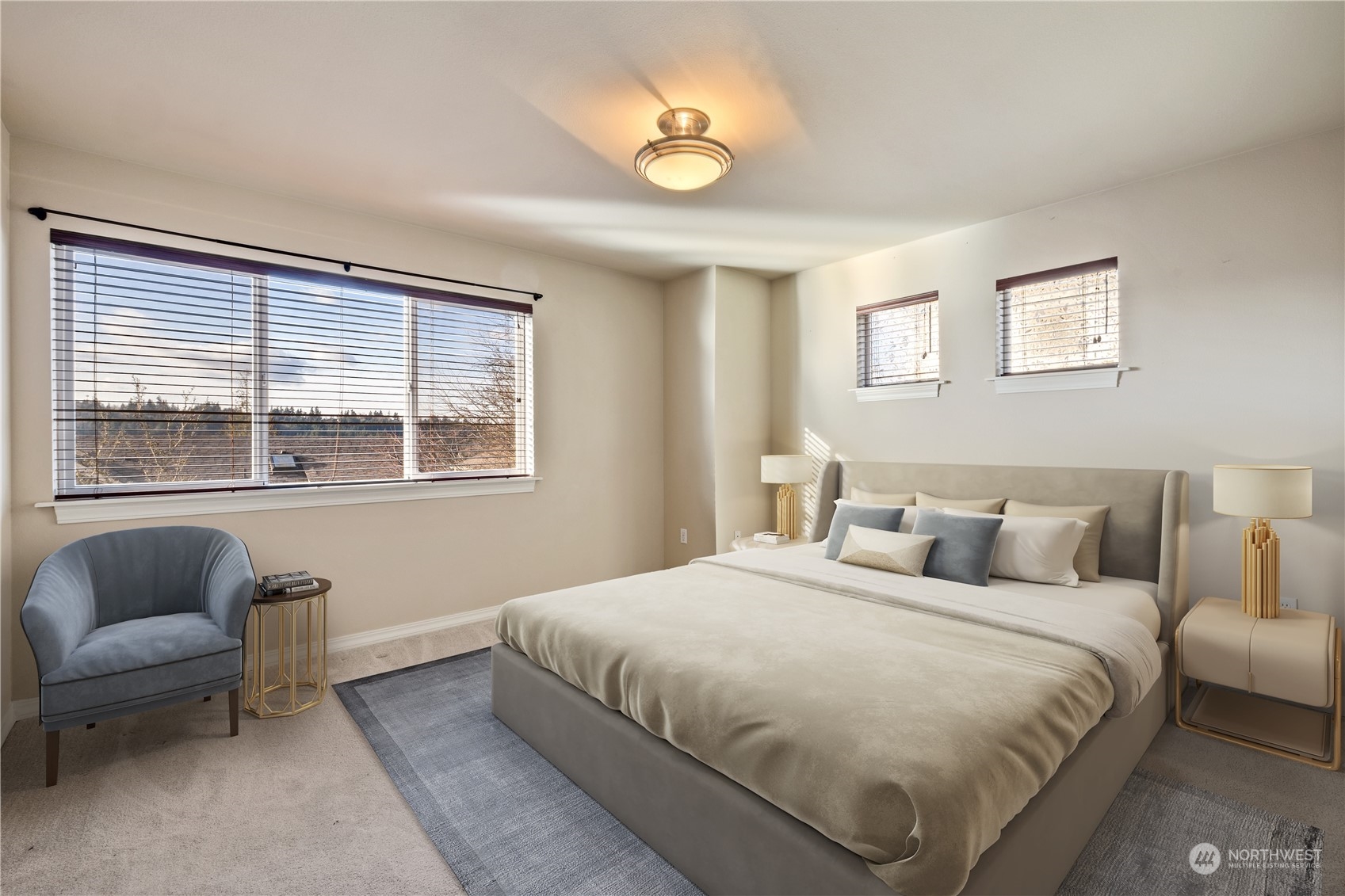 24041 40th Lane Southeast Bothell, WA 98021 - Photo 16 of 29 a bedroom with a bed and a couch with window