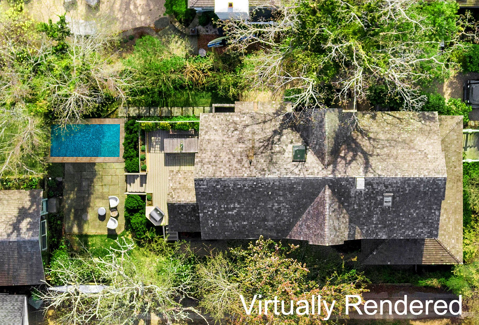 34 High Street Sag Harbor, NY 11963 - Photo 44 of 47 Virtually staged to show size & location of permitted pool.