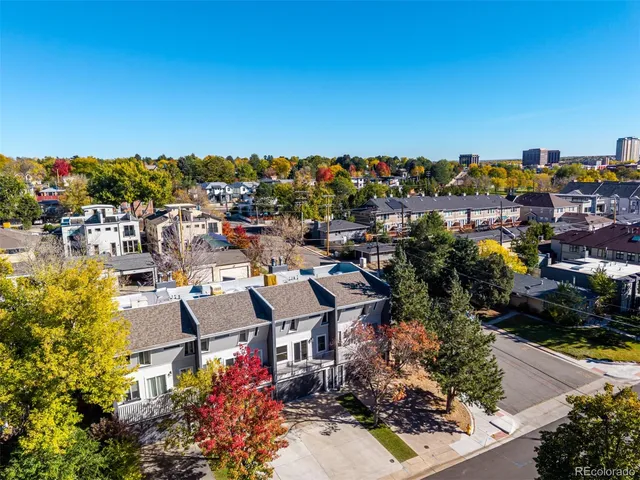 an aerial view of a city