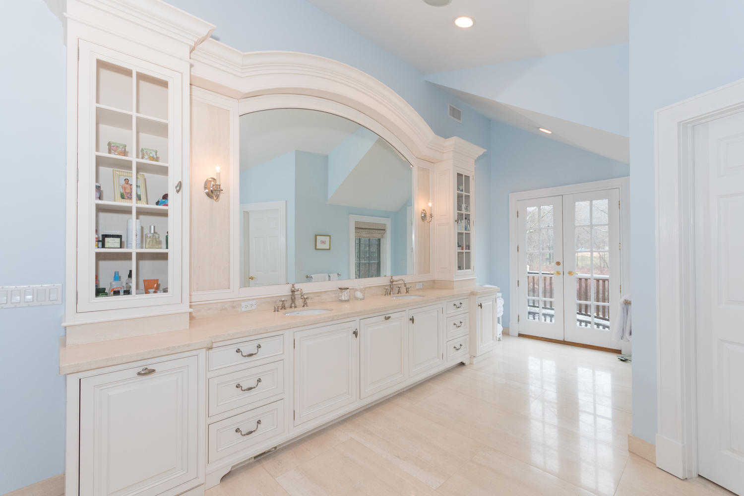 783 Valley Road New Canaan, CT 06840 - Photo 16 of 23 a spacious bathroom with a granite countertop sink mirror and
