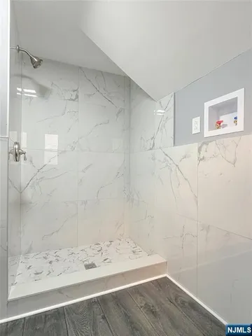 a view of a bathroom with a shower