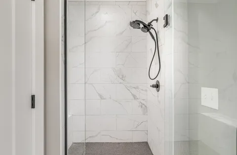 a bathroom with a shower