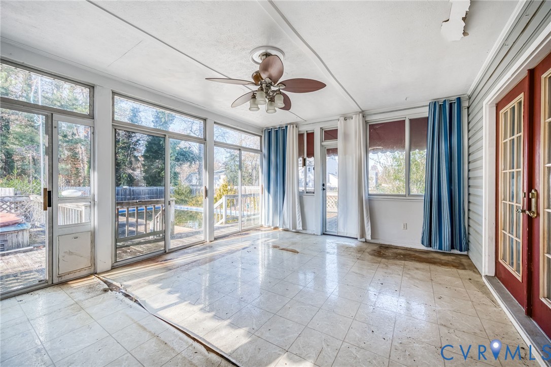 8910 Tunstall Road New Kent, VA 23124 - Photo 35 of 45 Unfurnished sunroom with french doors
