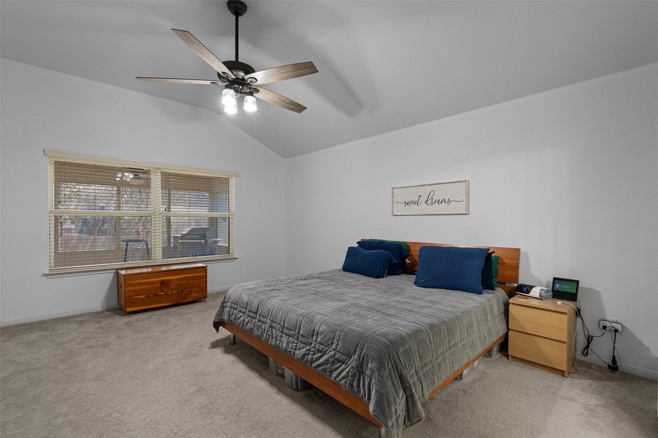 20513 Jackies Ranch Boulevard Pflugerville, TX 78660 - Photo 12 of 35 a bedroom with a bed and a chandelier