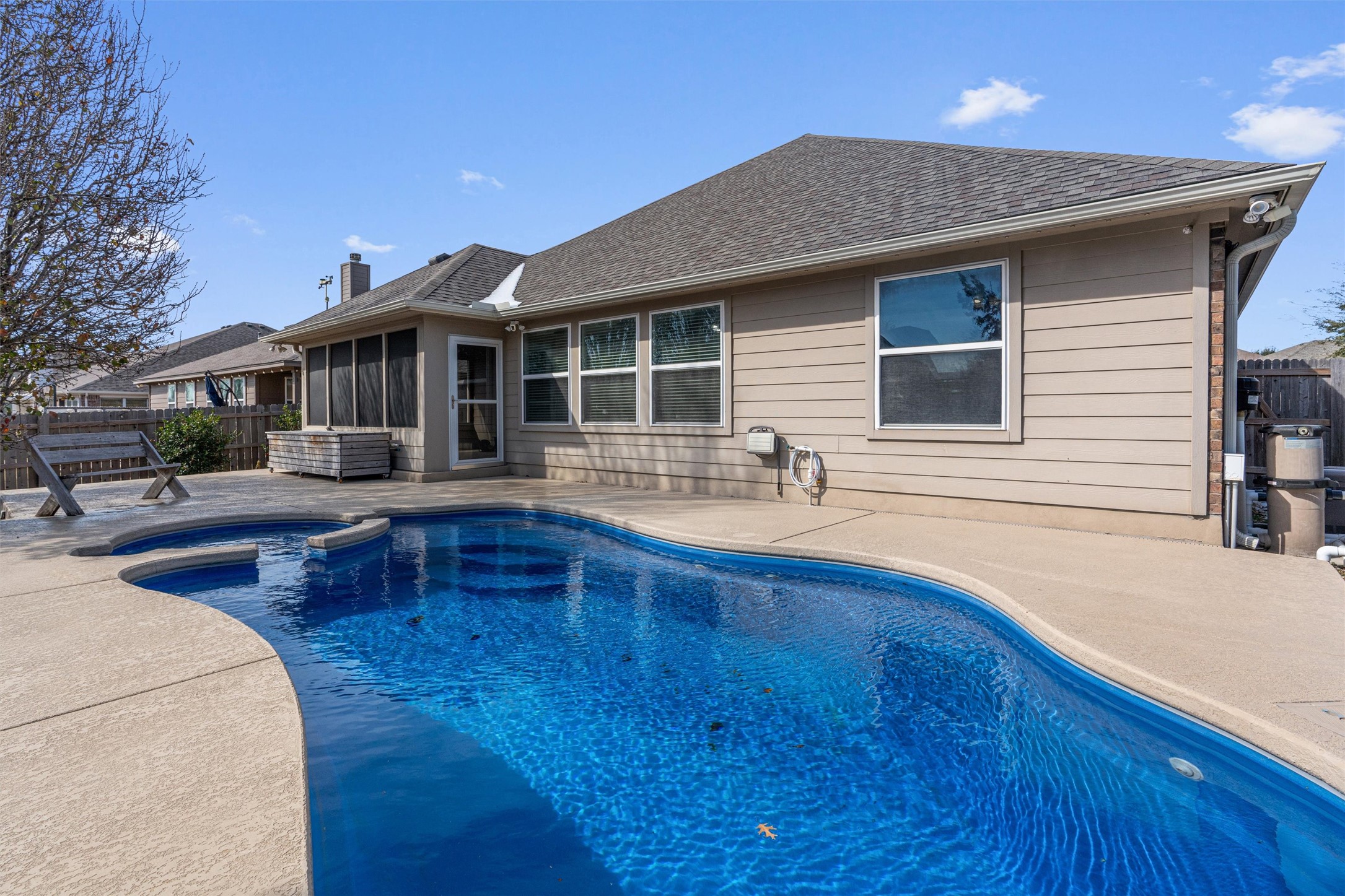 20513 Jackies Ranch Boulevard Pflugerville, TX 78660 - Photo 23 of 35 a view of house with wooden deck and furniture