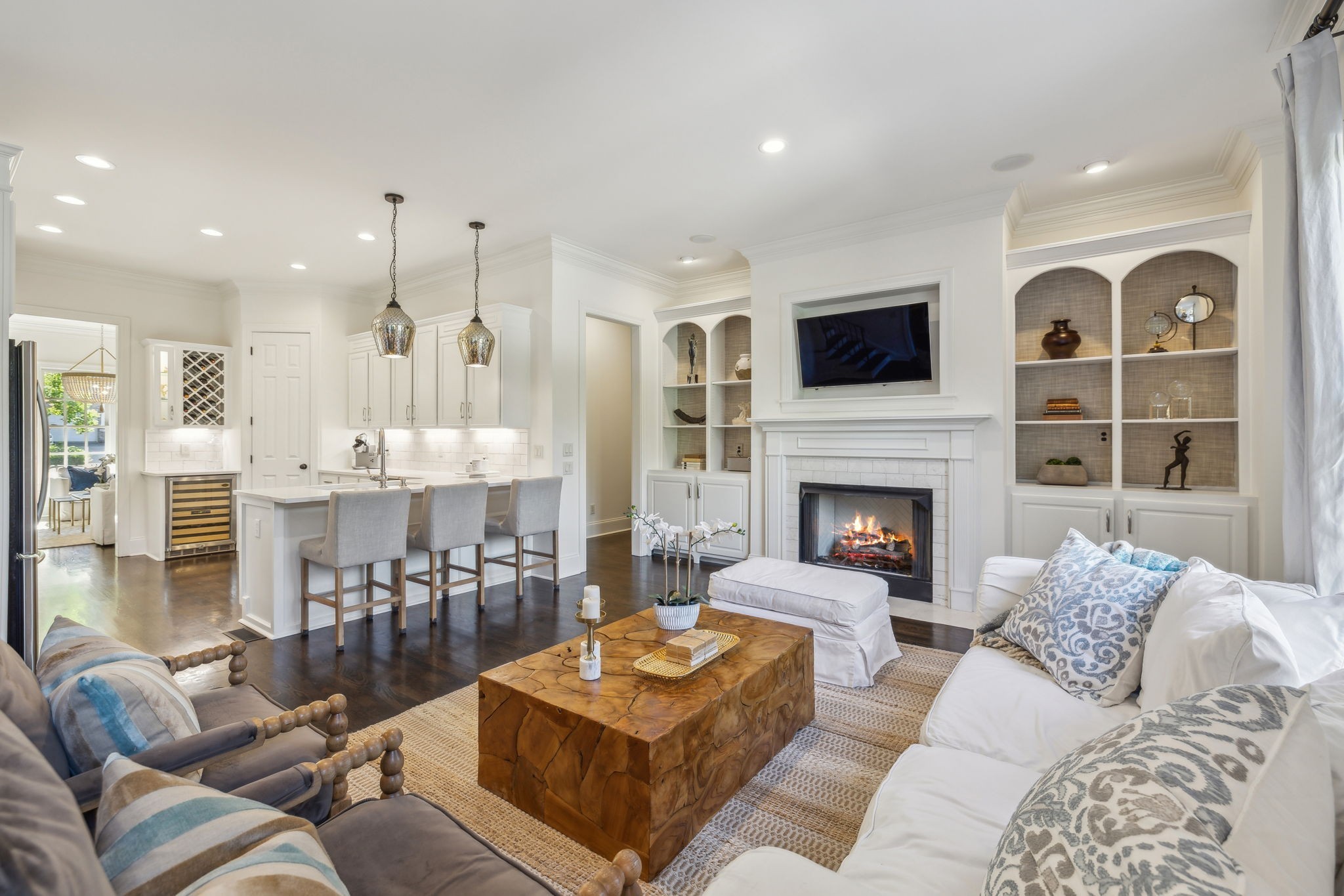 424 Wild Elm Street Franklin, TN 37064 - Photo 20 of 100 a living room with furniture fireplace and a flat screen tv