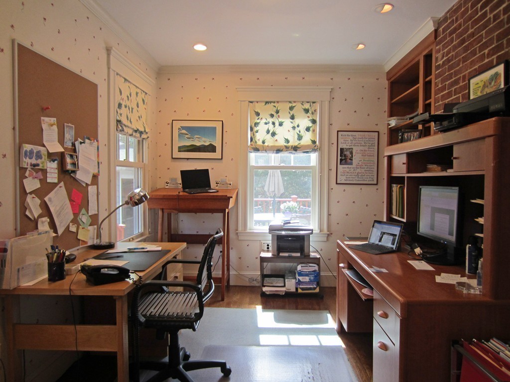 12 Arlington Road Wellesley, MA 02481 - Photo 15 of 26 a view of a workspace with furniture and a window