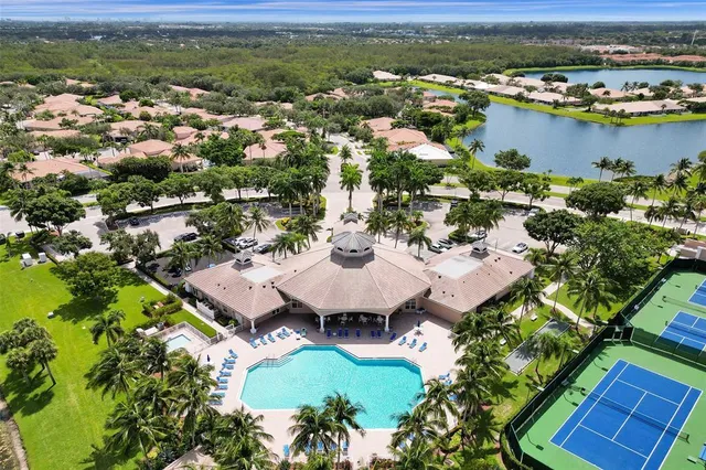 a view of a city with a lake view