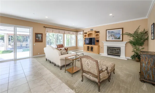 a living room with furniture windows and a fireplace