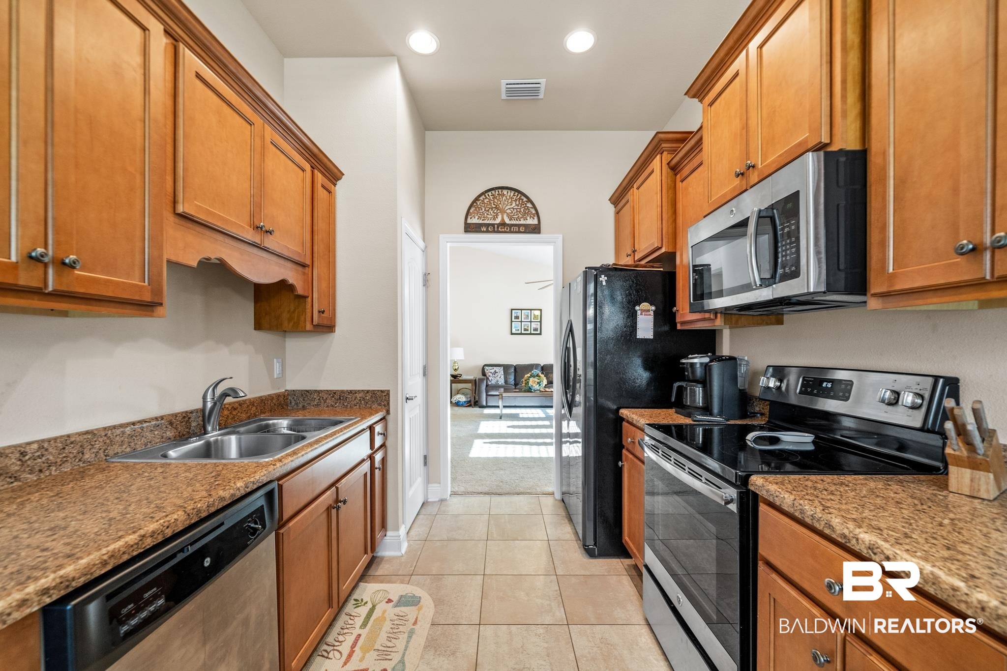 17069 Russet Court Foley, AL 36535 - Photo 9 of 27 Kitchen featuring sink, stainless steel appliances, and light colored carpet