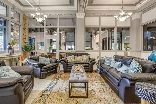 a view of a building from a building