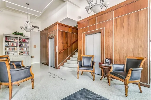 a living room with furniture