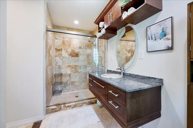 a view of yard with seating area and green space