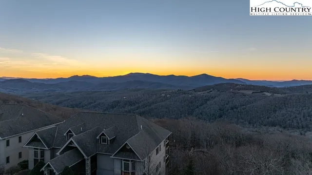 a view of a city with sunset view