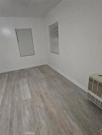 an empty room with a workbench