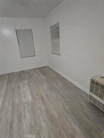 an empty room with a workbench