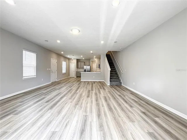 an empty room with a natural light