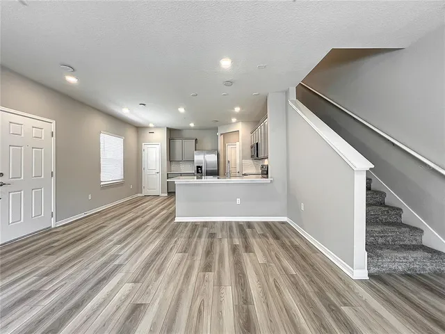 a bathroom with a sink vanity and a mirror