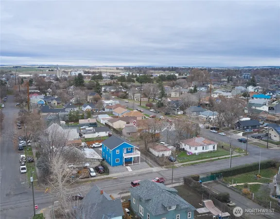 an aerial view of a city