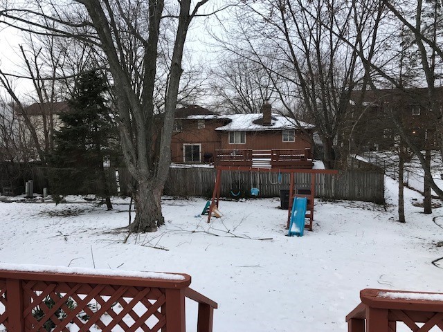 3606 Ronald Road Crete, IL 60417 - Photo 3 of 4 a view of a backyard with snow on the road