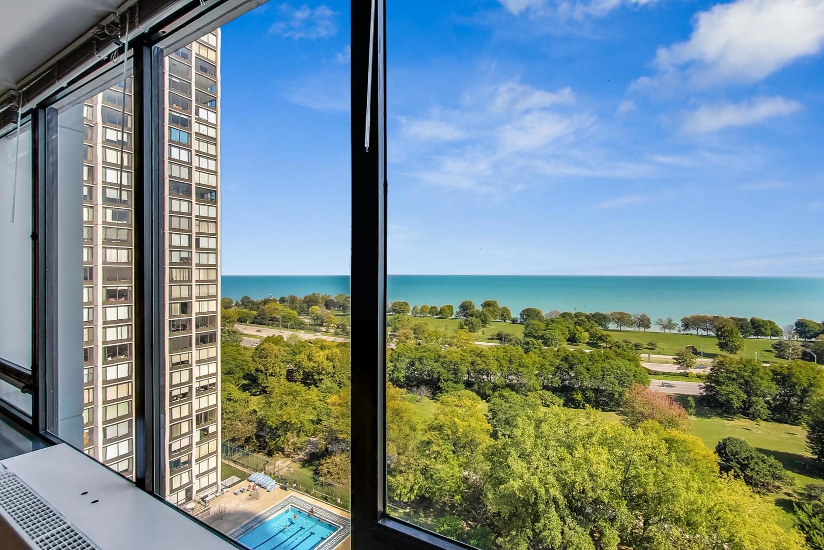 5445 North Sheridan Road, Unit 1706 Chicago, IL 60640 - Photo 3 of 26 a view of a city from a window