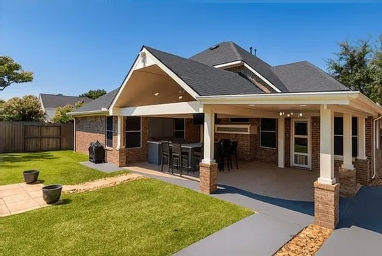 a kitchen with a stove and a refrigerator
