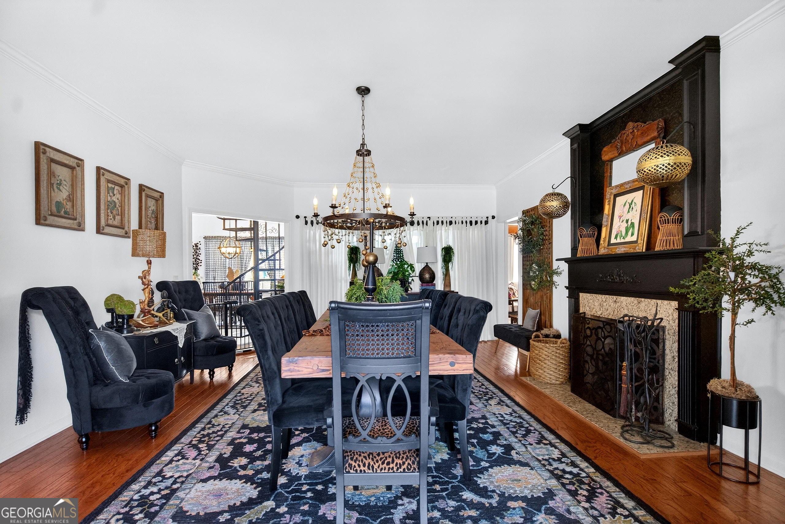123 South Smith Road LaGrange, GA 30241 - Photo 8 of 67 a dining room with furniture a rug and a chandelier