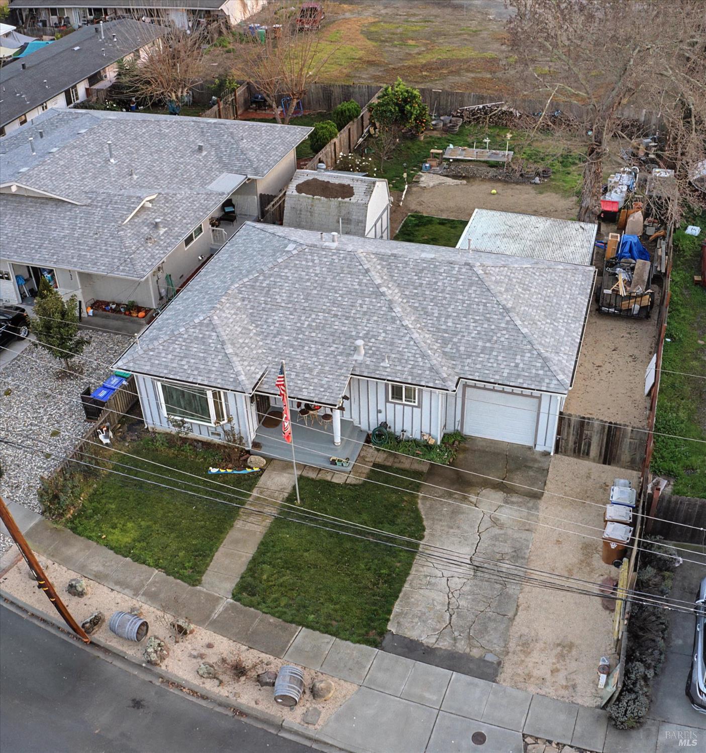 1763 E Street Napa, CA 94559 - Photo 29 of 31 an aerial view of a house with a yard